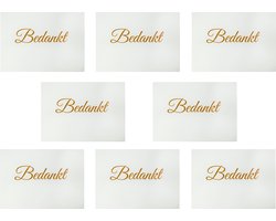 3BMT® Bedankt Kaartjes - Met Enveloppen - Set van 8