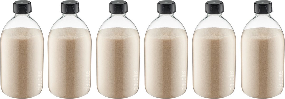 Goedkoopste Scrubzout Amandel - 650 gram - Fles met zwarte dop - set van 6 stuks - Hydraterende Lichaamsscrub