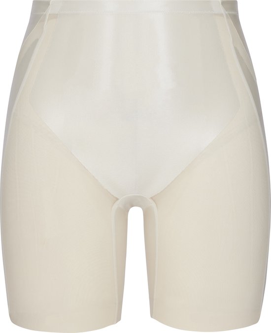 Spanx Shaping Satin - Booty-Lifting Mid-Thigh Short - Kleur Creme Wit (Linen) - Maat L
