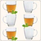 Verres à thé OTIX - avec oreille - 6 pièces - 310 ml - Cappuccino - Verres