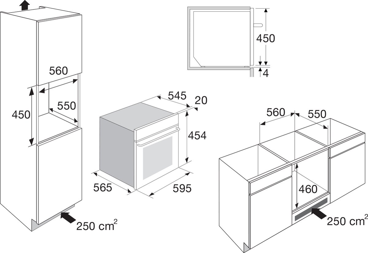 ETNA CM250ZT - Oven met magnetronfunctie - Nis 45 cm - Zwart glas - Combi Magnetron — afbeelding 3