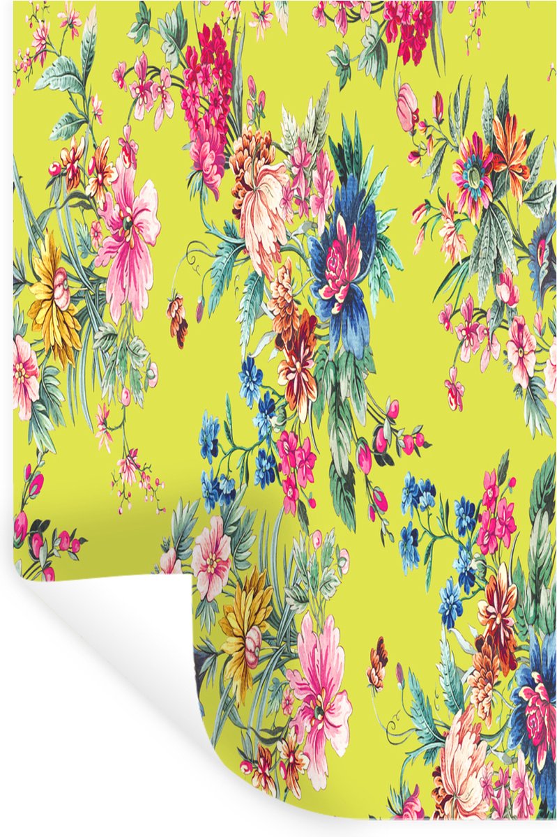 Muurstickers - Sticker Folie - Bloemen - Kleuren - Groen - 20x30 cm - Plakfolie - Muurstic