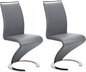 Set van 2 stoelen TWIZY - grijs kunstleer L 61 cm x H 100 cm x D 49 cm