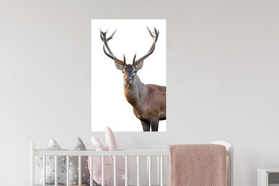 Stickers Stickers muraux - Cerf - Bois - Wit - 40x60 cm - Feuille adhésive