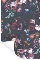 Muurstickers - Sticker Folie - Vintage - Kunst - Bloemen - 20x30 cm - Plakfolie - Muurstickers Kinderkamer - Zelfklevend Behang - Zelfklevend behangpapier - Stickerfolie