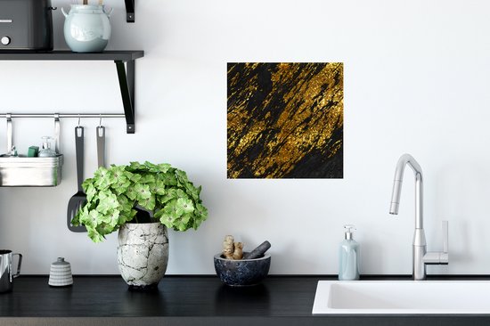 Stickers Stickers muraux - Marbre - Or - Glitter - Zwart - 30x30 cm - Feuille adhésive