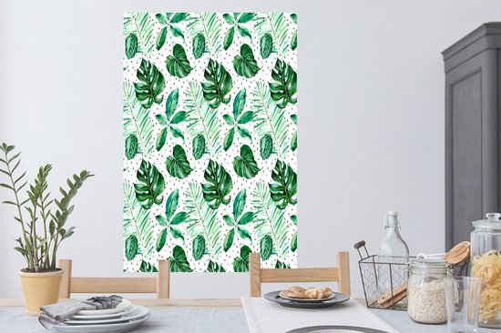 Stickers muraux - Vintage - Feuilles - Pois - 80x120 cm - Film Adhésif