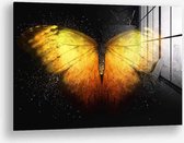Wallfield™ - Butterfly | Peinture sur verre | Verre trempé | 40 x 60 cm | Système de suspension magnétique