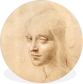 WallCircle - Wandcirkel ⌀ 140 - Schets - Leonardo da Vinci - Ronde schilderijen woonkamer - Wandbord rond - Muurdecoratie cirkel - Kamer decoratie binnen - Wanddecoratie muurcirkel - Woonaccessoires