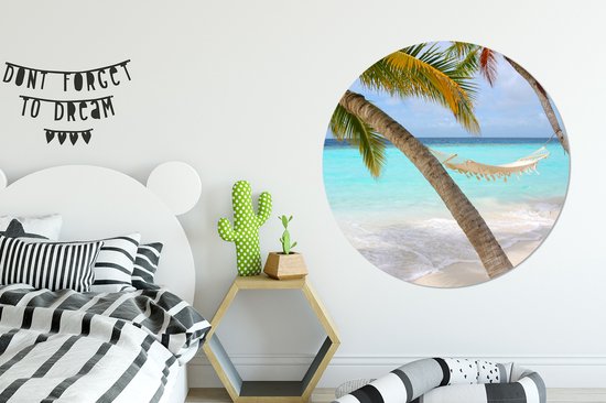 Cercle mural - Cercle mural Indoor - ⌀ 120 cm - Plastique - Été - Palmier - Hamac XXL