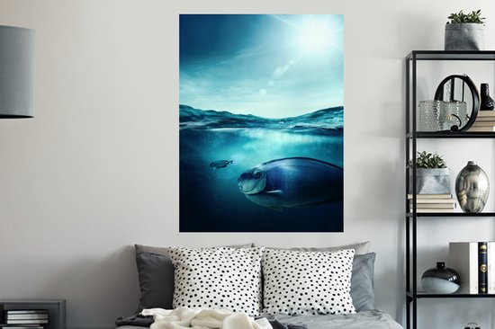 Stickers Stickers muraux - Poisson - Mer - Blauw - 90x120 cm - Feuille adhésive