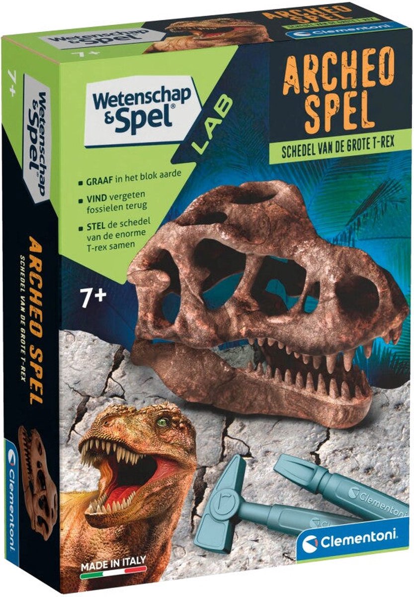 Clementoni Wetenschap & Spel - Archeo Spel - Schedel van de Grote T-Rex - Dinosaurus Speelgoed - Vanaf 7 jaar