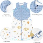 ademend 100% katoen mousseline zachte inbakerdeken | Unisex slaapzak voor babymeisjes en jongens M(6-12 Maanden)