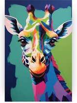 Giraffe schilderij - Dieren schilderij - Schilderijen glas giraffe - Muurdecoratie kinderkamer - Plexiglas schilderij - Kunst aan de muur - 60 x 90 cm 5mm