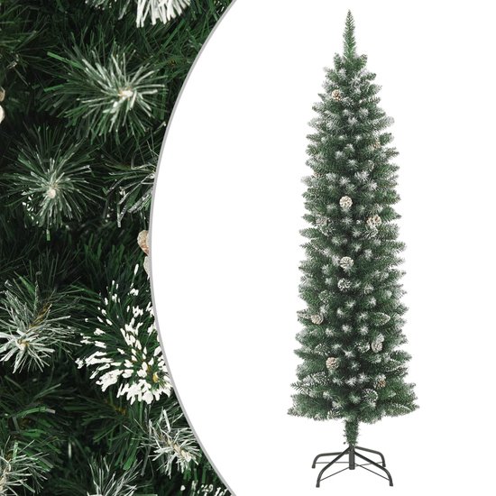 vidaXL - Kunstkerstboom - smal - met - standaard - 150 - cm - PVC