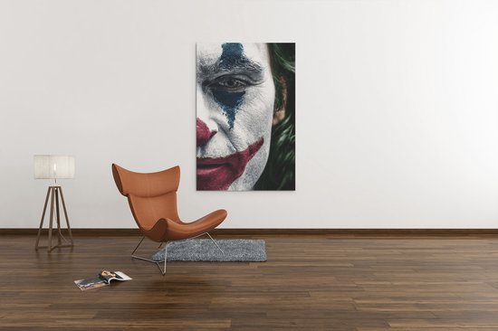 Canvas Schilderij - The Joker - Gezicht - Wanddecoratie - 60x40x2 cm