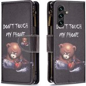 Samsung Galaxy A15 - Portefeuille avec fermeture éclair - book case cover - espace pour 9 cartes - Cool Bear