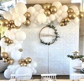 Ballonnenboog wit & goud - 110 stuks - feestdecoratie - versiering - ballonnen bruiloft - verjaardag - decoratiepakket