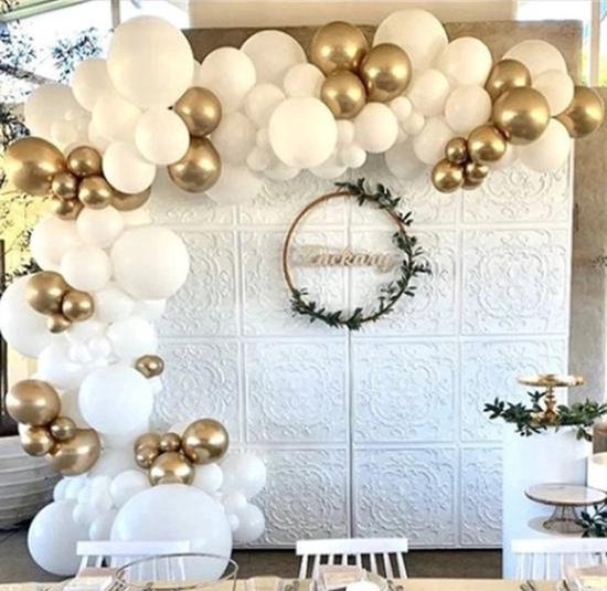 CZCPAPY 2,2 m metalen ronde ballonboog kit gouden ballonboog voor feest