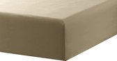 Princess Line- Comfortabel Ultra-Soft-Hoeslaken -100% katoen-Jersey -Stretch -Strijkvrij- Rondom elastiek-Hoekhoogte tot 30cm-Eenpersoons -90x200 cm-Taupe