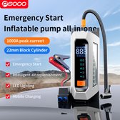 Multifunctioneel Jumpstarter voor auto + Compressor Bandenpomp + Powerbank+ Noodlicht - 6000 mAh - 12V - Starthulp - Fietspomp - Met LED Zaklamp - 1000A