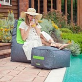 Grote Bean Bag voetenbankje, comfortabele rechthoekige voetenbank voor binnen, buiten, water- en weerbestendig, uv-bestendig, duurzaam materiaal voor tuin en zwembad, groen