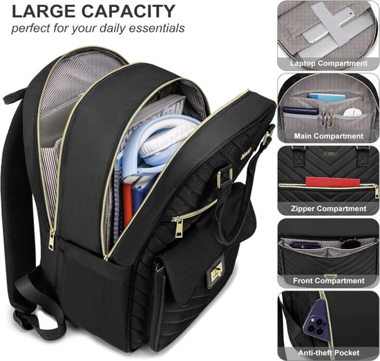 FOXLY Rugzak & Laptoptas Inclusief Usb Oplaadstation   26l   Dames En Heren   Schooltas   Roze 761264271