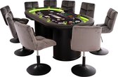 Pokertafel - Met 8 stoelen - Pokerkoffer - Las Vegas - LED-verlichting - Pokerset - Pokerkleed - Bekerhouders - 500 chips