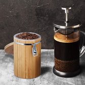 boîte à café en bambou, nettoyage facile, boîte de rangement, fermeture à clip, HxLxP : environ 20x13,5x13,5 cm, naturel