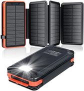 Velox Solar charger - Solar panel - Solar oplader - Solar charger zonnepaneel - Solar charger powerbank - Oranje - 26800mAh