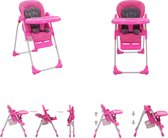 vidaXL Kinderstoel hoog roze en grijs - Kinderstoel - Kinderstoelen - Eetstoel - Eetstoelen