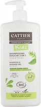 Cattier Kids 2in1 Shower Shampoo Organic Groene Appel Geur 500 ml