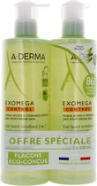 A-DERMA Exomega Control Gel Lavant Emollient Anti-Grattage 2en1 Set de 2 x 500 ml