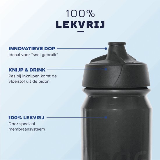Rogelli Sportbidon 500ml - Fietsbidon - Drinkfles BPA vrij - Zwart van Rogelli — afbeelding 4