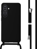 iMoshion Hoesje Geschikt voor Samsung Galaxy S24 Hoesje Met Koord - iMoshion Siliconen hoesje met koord - Zwart