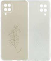 iMoshion Hoesje Geschikt voor Samsung Galaxy A12 Hoesje Siliconen - iMoshion Design hoesje - Meerkleurig / Floral Green