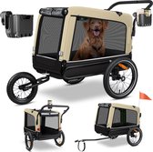 KESSER® Hondenfietskar tot 40 kg 3in1 Hondenbuggy - Fietskar Hond Jogger - Beige