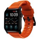 Nomad Rugged Band - geschikt voor Apple Watch 45/49 - Black - Ultra Orange
