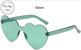 Jumada's - Bril Hartvorm Blauw Groen Retro Feestbril Party Hartvormige Glazen