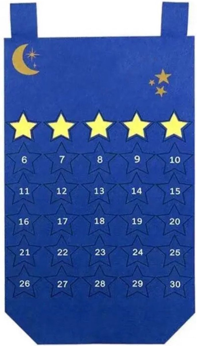 Akyol - Ramadan kalender - ramadan mubarak - ramadan decoratie planner blauw - aftel kalander versiering - voor volwassenen en kinderen