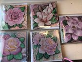 5 Diamond painting - bloemen kaarten - wenskaarten voor een gedeelte te painten - 5 stuks