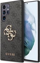 Guess 4G Metal Logo Back Case - Geschikt voor Samsung Galaxy S24 Ultra (S928) - Grijs