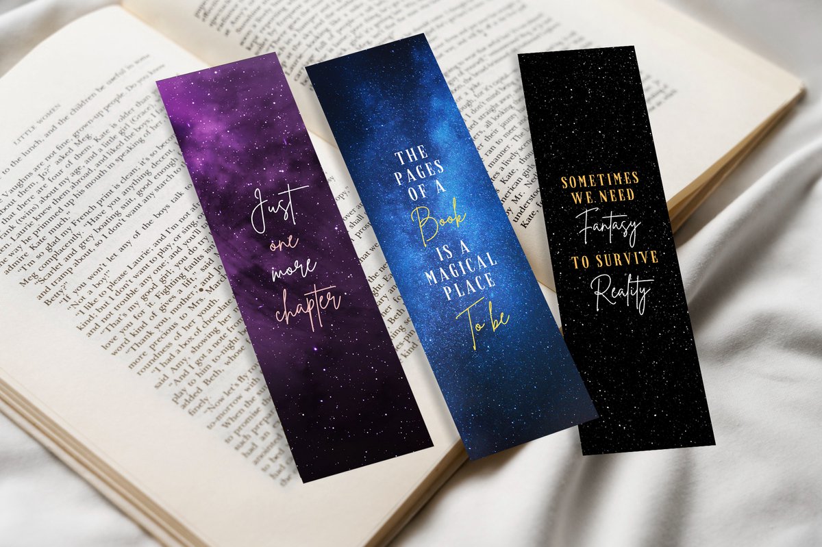 Galaxy Quote boekenleggers - Set van 3 - Dubbelzijdig gedrukt