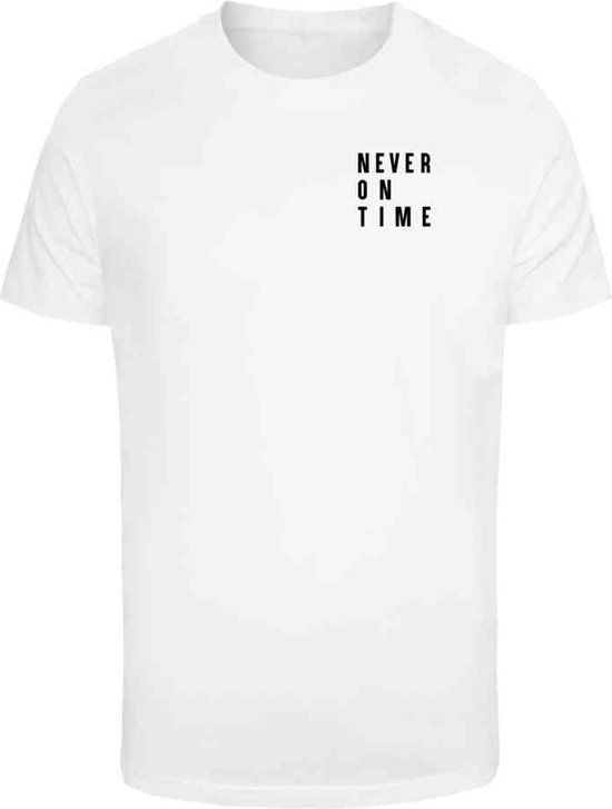 Mister Tee - Never On Time Heren T-shirt - M - Wit
