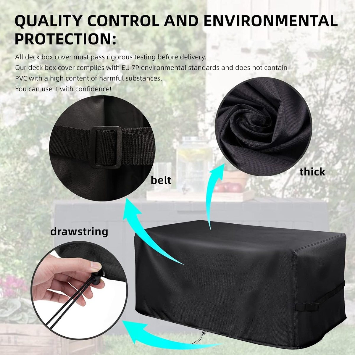 vidaXL Tuinbox 110x50x54 cm poly rattan en acaciahout zwart, opbergbox, tuinkist, opbergdoos, opbergbox tuin, kussenbox, tuinkussenbox