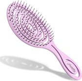 Ninabella haarborstel antiklit dames en heren - Spiraalvormige anti klit borstel - Detangler brush - Stijlborstel voor krullen of steil haar - Fuchsia