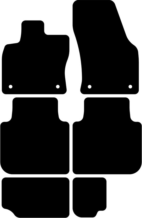 Tapis de voiture de voiture Skoda Kodiaq - Année de construction : 04/2017 - 2022 - Ajustement d'origine - 6 pièces - Velours de Luxe