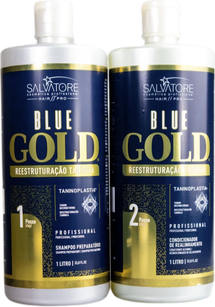 Lissage Tanin Salvatore Blue gold – Taninoplastie lissage brésilien 2x1000ml