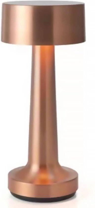 AXFU© luxe tafel lamp - Oplaadbaar en dimbaar - Moderne touch lamp - Brons - Nachtlamp draadloos - Horeca kwaliteit