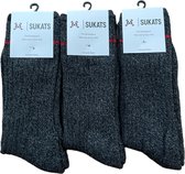 Sukats® The Norwegians - 3 Paar - Noorse Sokken - Maat 43-46 - Antraciet - Heren - Warme sokken - Winter sokken - Wollen sokken